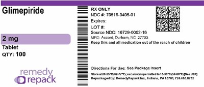 Glimepiride  2mg 70518 0405 01